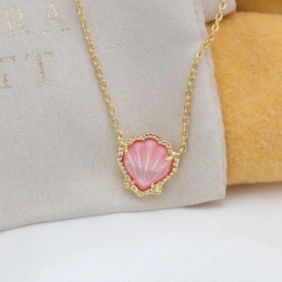 Kendra Scott Brynne Collection. Gold Blush Ivory Mother-of-Pearl Shell Necklace - Picture 2 of 2